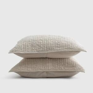 Quince European Linen Cotton Stitch Sham Set - natural